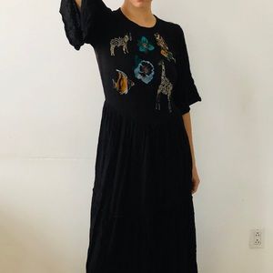 Zara long dress with animals